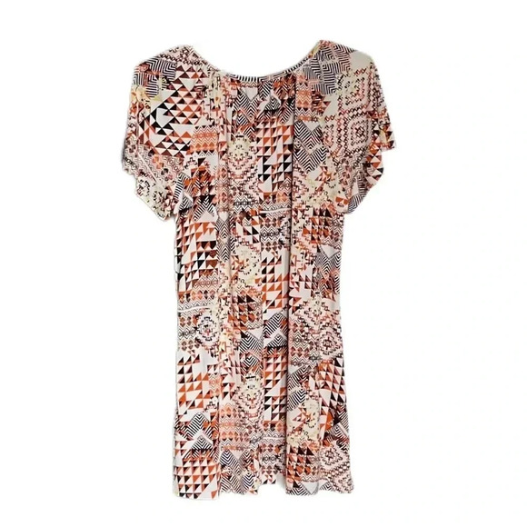 Cato’s Abstract Multicolor Short Sleeve Tunic Blouse Women’s Small - Picture 2 of 9